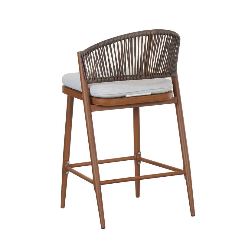 Christopher Knight Home - Beverly Durable Outdoor Counter Stools with Scallop Backrest, Set of 2