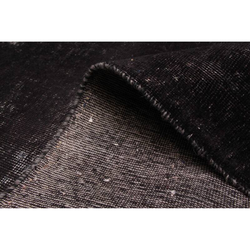 ECARPETGALLERY Hand-knotted Color Transition Black Wool Rug - 6'11 x 9'7