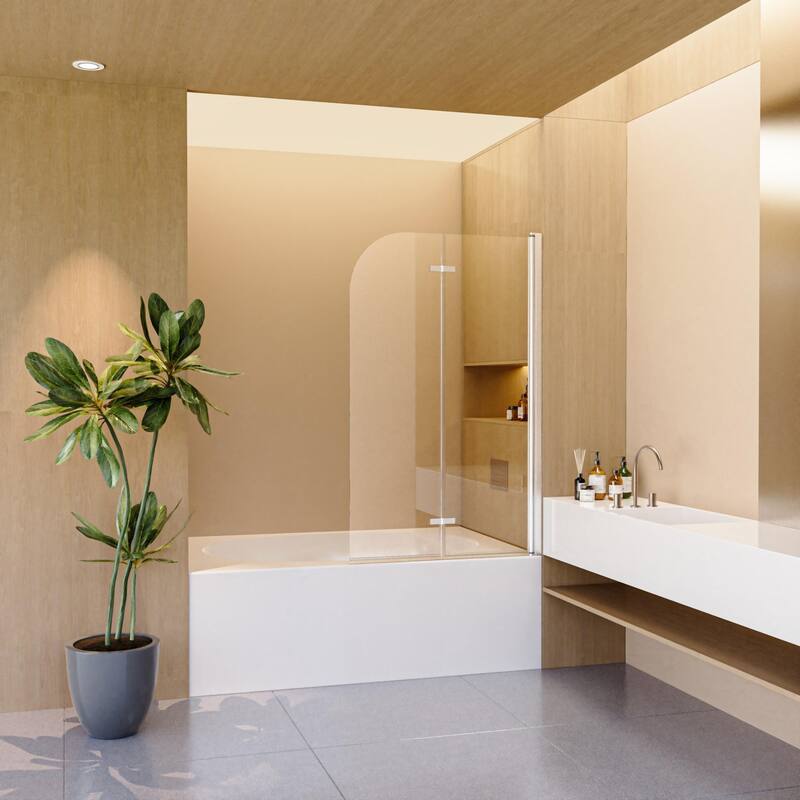 34"W x 58"H Frameless Folding Pivot Tub Door