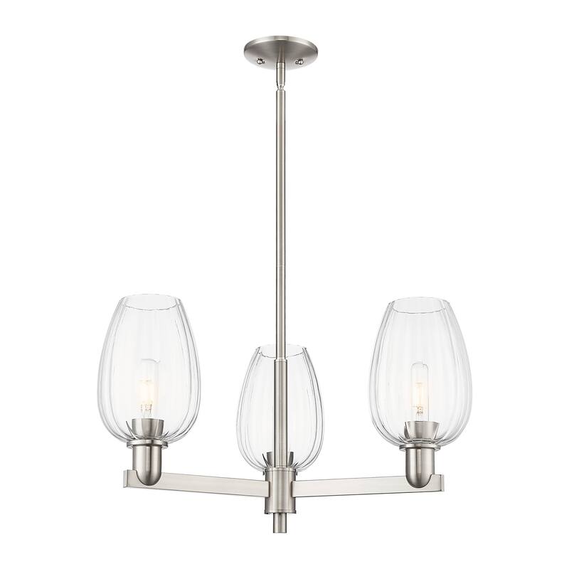 Innovations Lighting Downtown Urban - Preston - 3 Light 18" Flute Shade Stem Hung Chandelier