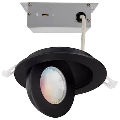 Starfish 9W LED Gimbal Downlight 4 Inch 2700K-5000K RGB Tunable White Remote Driver Black