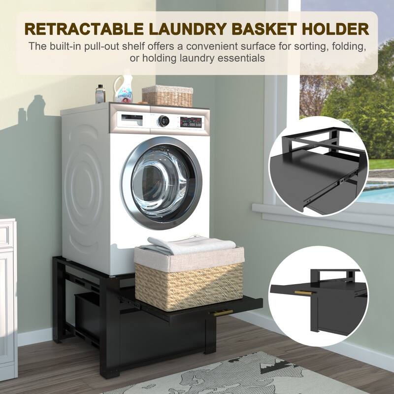 VEIKOUS Laundry Pedestal for Washer and Dryer with Large Capacity Drawer
