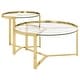 preview thumbnail 5 of 20, Delia 2-Piece Round Glass Top Nesting Coffee Table Gold