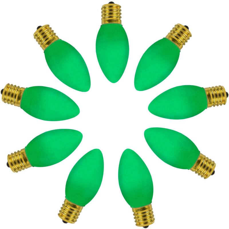25 Pack C9 LED RetroGlo Outdoor Christmas Replacement Bulbs, C9/E17 Base