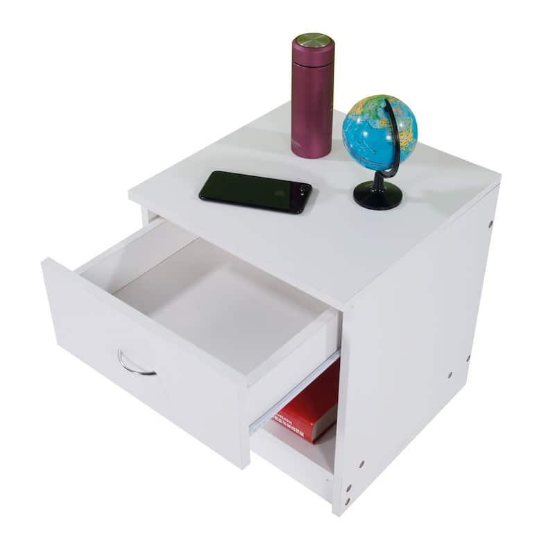 2PCS Nightstand with Drawer White