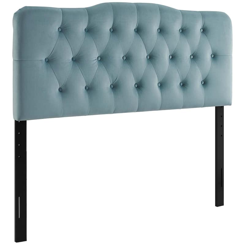Carson Carrington Labbetorp Queen Diamond Tufted Velvet Headboard