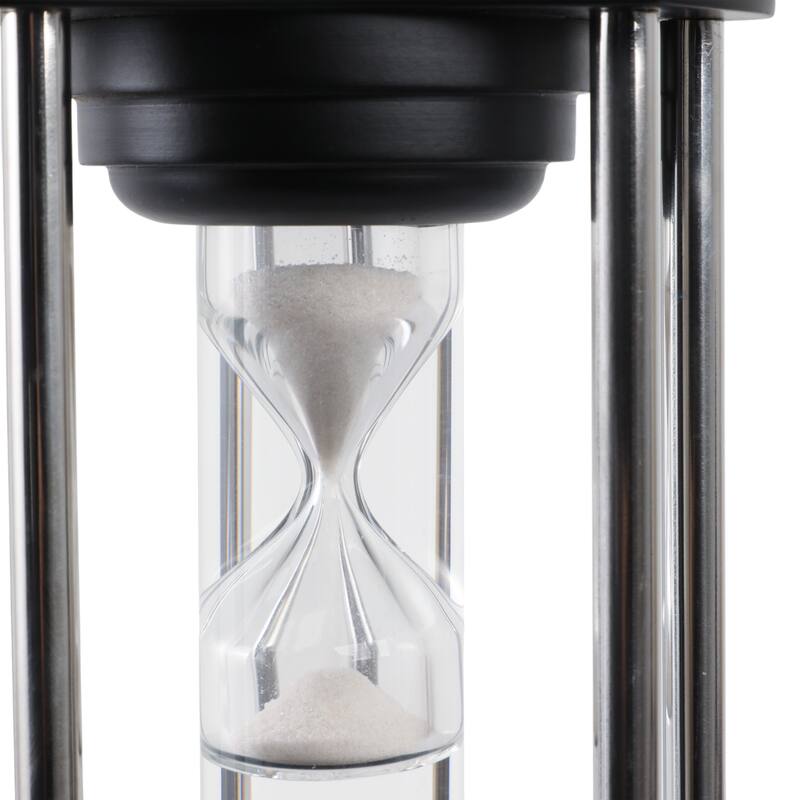 Wood Glass Hourglass Sand Timer Modern Cylinder Frame - 13" Black - 4" x 4" x 13"