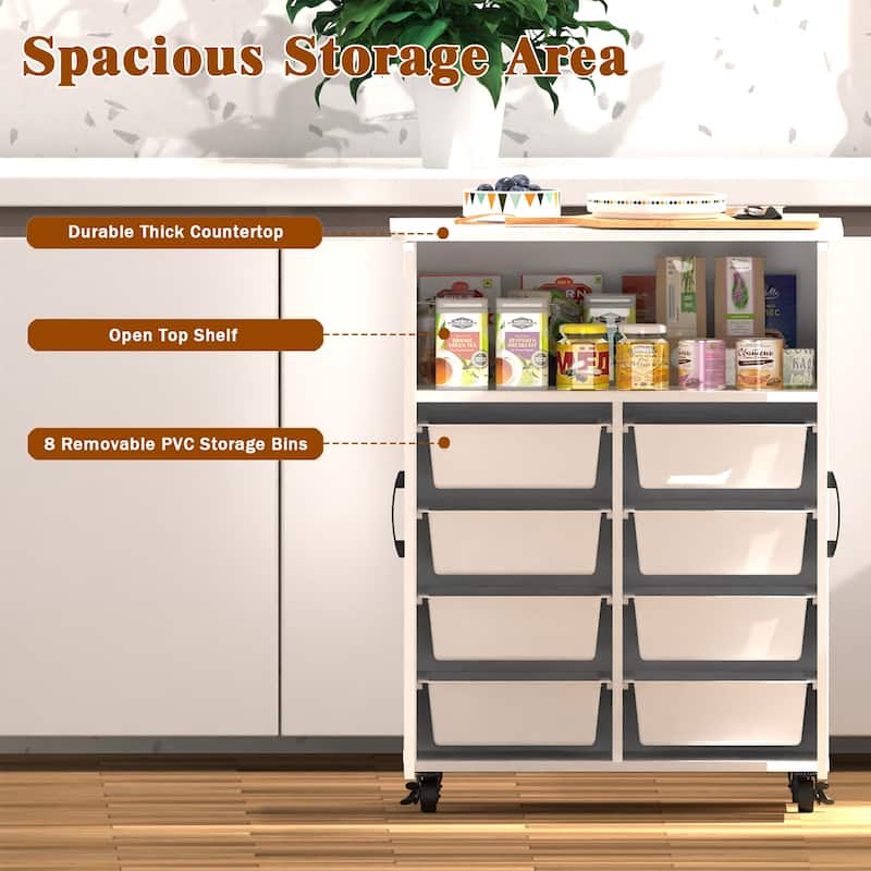 Coffee Bar Cabinet Buffet Sideboard with Barn Door, Kitchen Cabient with Storage, Kitchen Island with Removable Bins
