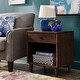 preview thumbnail 1 of 9, Frey 1-Drawer Brown Finish Wood Nightstand by iNSPIRE Q Modern