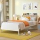 preview thumbnail 1 of 9, Gezen Kids Twin Platform Bed Frame with Upholstered Storage Headboard Shelf for Girls, Boys and Teens, White White