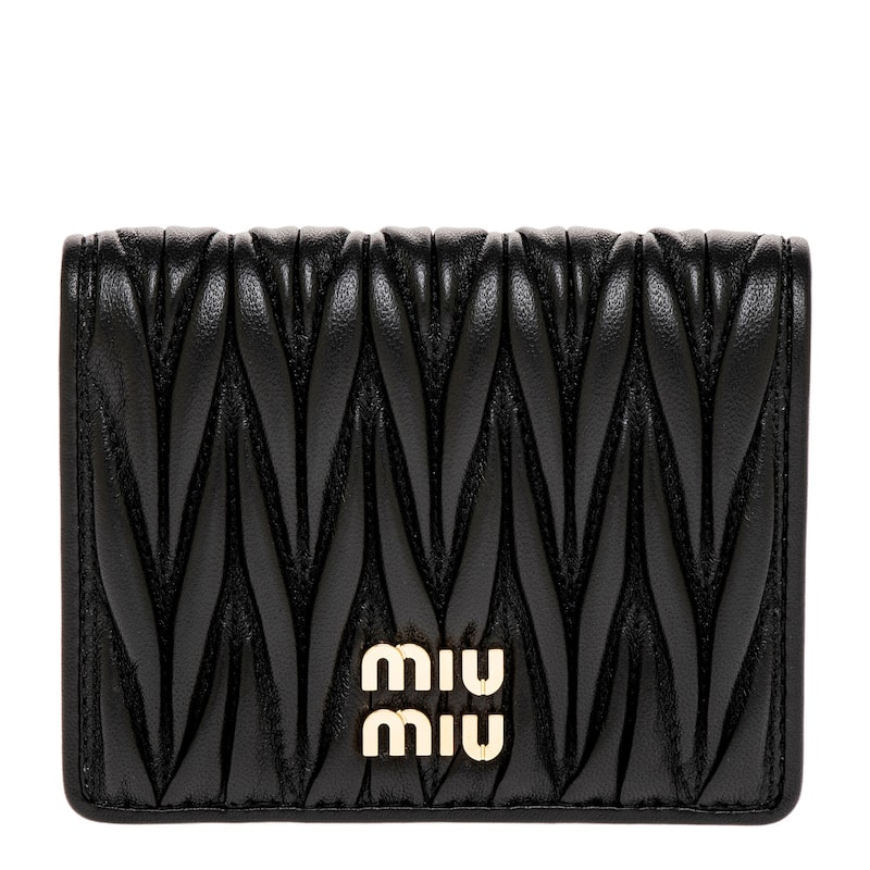Miu Miu Small Matelassé Wallet - Black