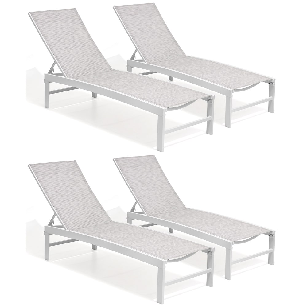 Outdoor Pool Lounger Aluminum All-weather Adjustable Chaise Lounge Chair - See Picture