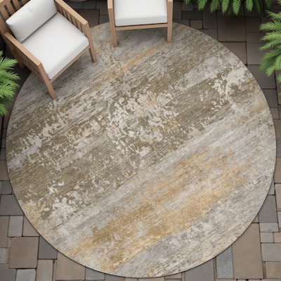 Machine Washable Indoor/Outdoor Contemporary Chantille Rug