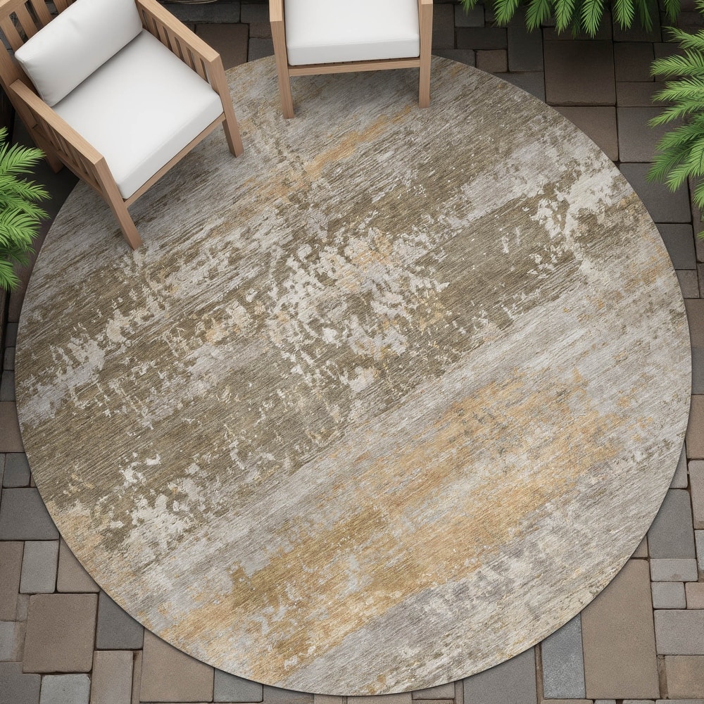 Machine Washable Indoor/Outdoor Contemporary Chantille Rug