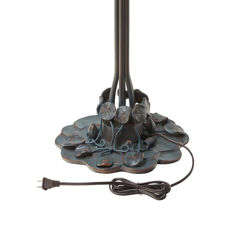 Wisteria River of Goods Tiffany-Style Green and Blue Stained Glass 32-Inch Table Lamp - 22.5" x 22.5" x 32"