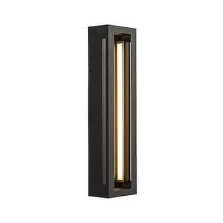 Modern Outdoor Wall Light with Dusk to Dawn Sensor Matte Black 30W Integrated LED with Acrylic Shade for Garage Entryway