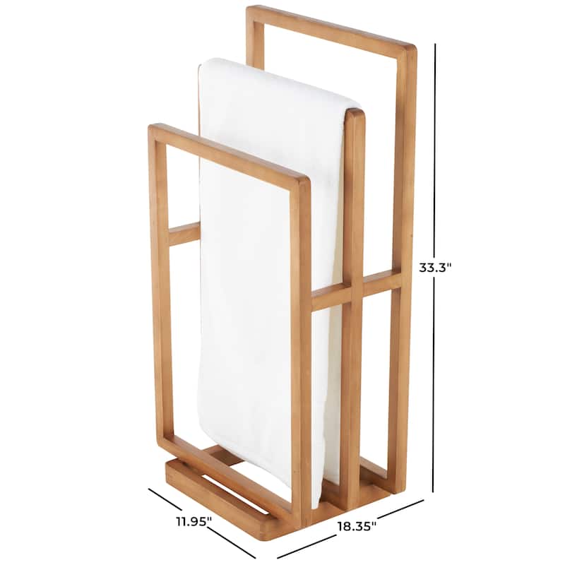 Wood Sleek Modern Quilt Rack - Brown - Roche River Decor - 12"W x 18"L x 33"H