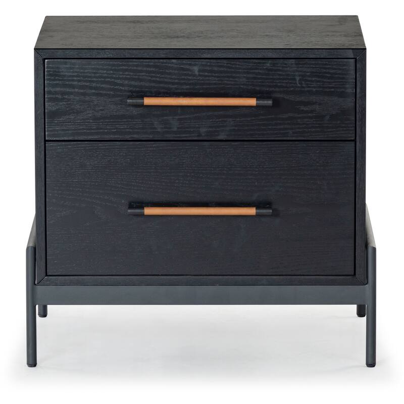 SAFAVIEH Couture Chandri Vegan Leather Wrapped Handle Nightstand
