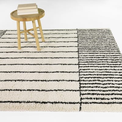 Seraphina Modern Stripe Shag Area Rug