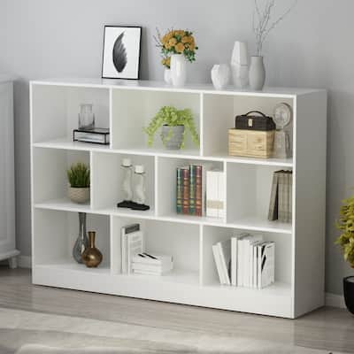40.9'' H x 55.1'' W Geometric Bookcase Living room storage bookshelf
