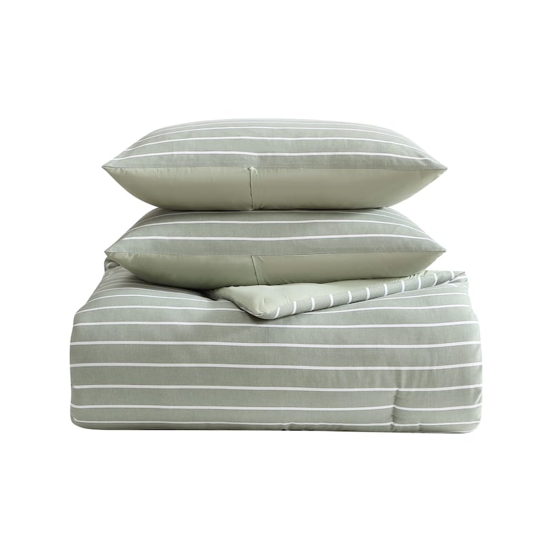 Nautica Park Stripe Reversible Green Comforter Set