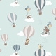 preview thumbnail 5 of 3, Bedtime Originals Up Up & Away Hot Air Balloon Animals Fitted Crib Sheet - Blue