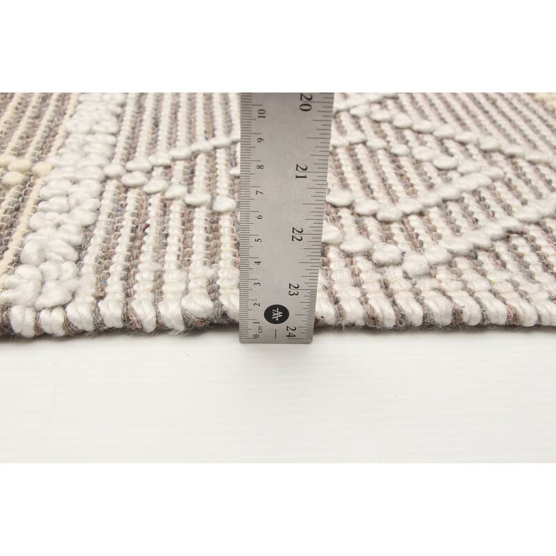 ECARPETGALLERY Braid weave Sienna Taupe Wool Rug - 6'1 x 8'11