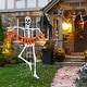 preview thumbnail 3 of 15, Glitzhome 7ft Pre-lit Halloween 2D Skeleton Outdoor Decor with 220 warm White LED Lights