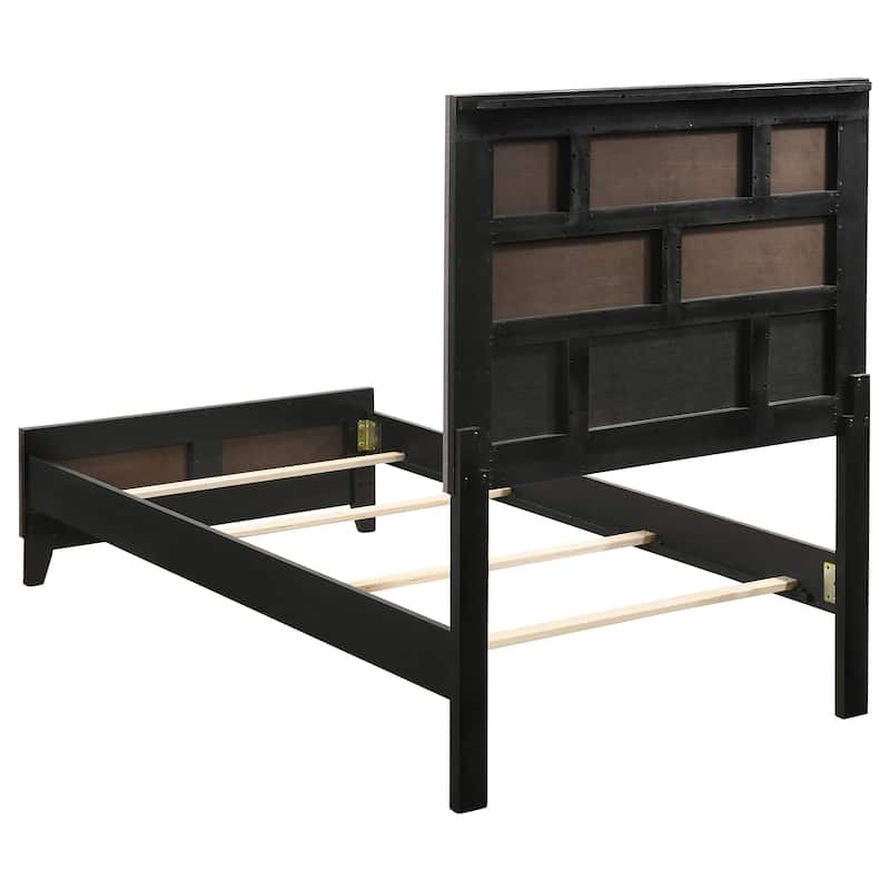 Watson Transitional Wood Panel Bed Grey Oak