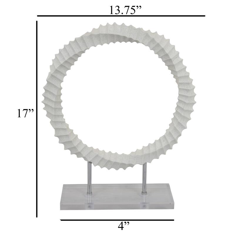 Saina Tabletop Decor, White Acrylic Base, Twisted Design, 17 Inch
