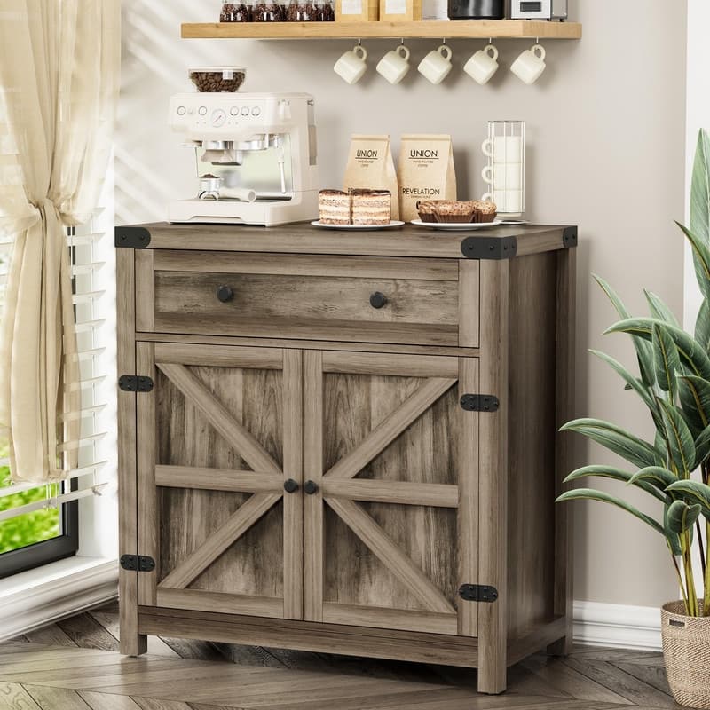 Coffee Bar Accent Cabinet - 15.75"D x 31.5"W x 33.46"H