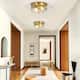 2-Light Flush Mount Glass Ceiling Light with Metal Frame - N/A