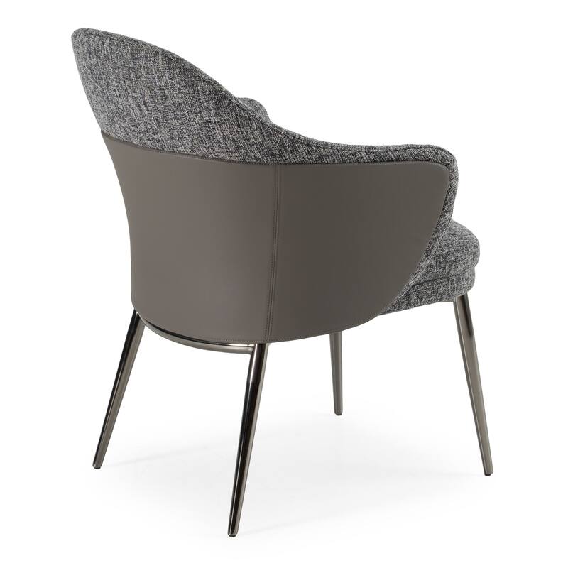 Modrest Cora Modern Grey Fabric & Leatherette Dining Chair