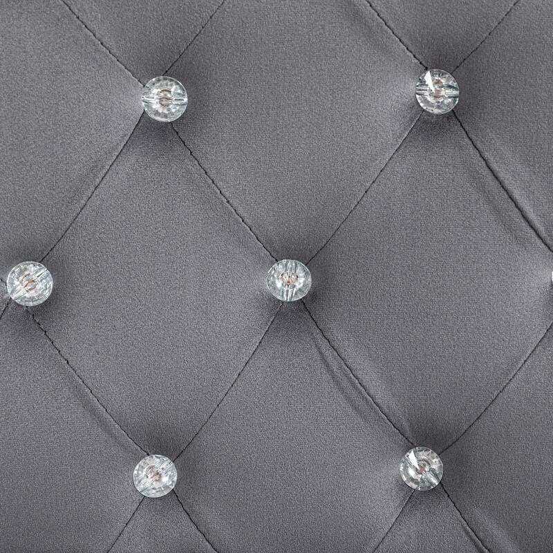 Stylish Button Tufted Upholstered Desk Chair Makeup Chair, Visitor Chair Drafting Chair with Adjustable Height