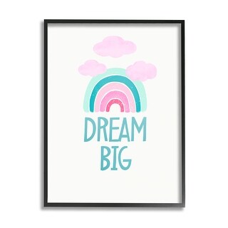 Stupell Dream Big Rainbow & Clouds Framed Giclee Art Design by Diane ...