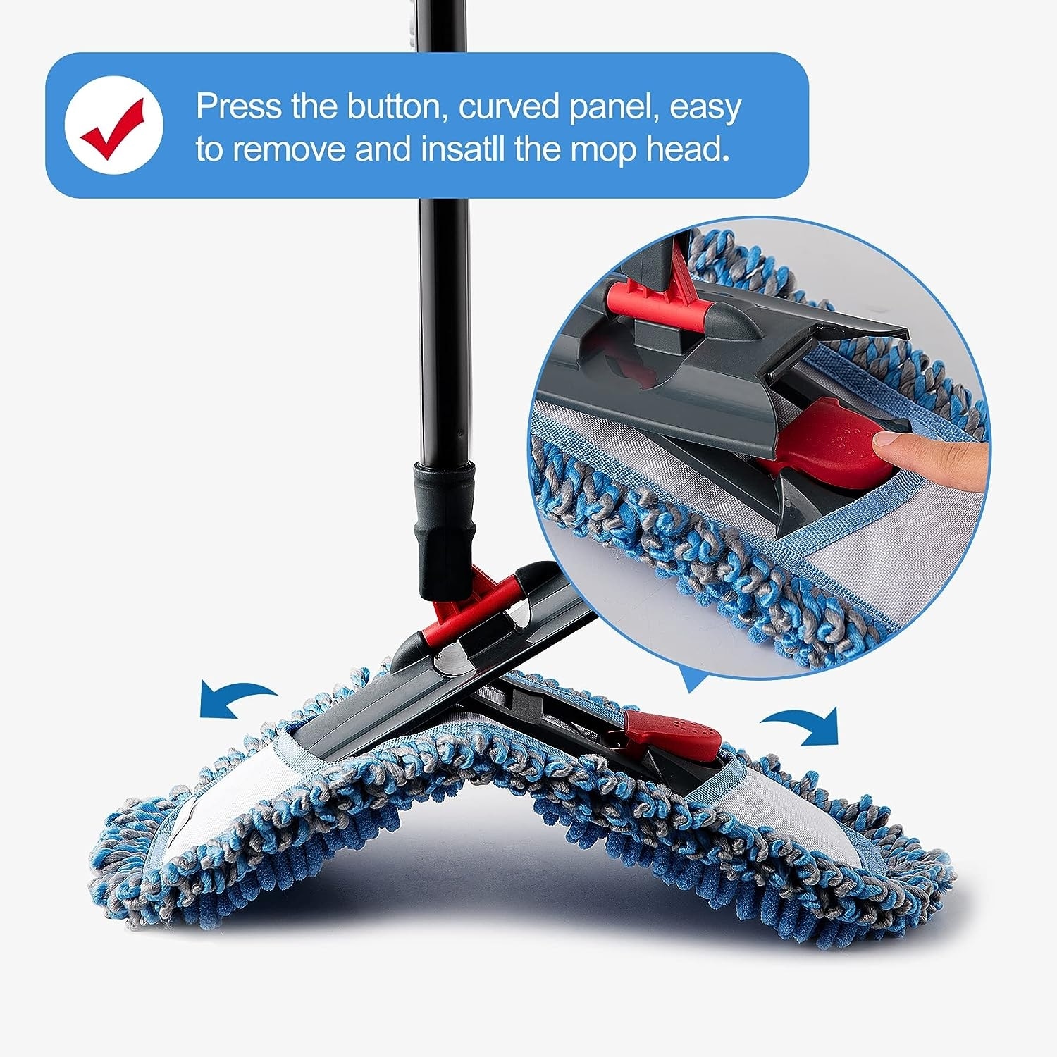 Dust Mop for Floor Cleaning Microfiber Professional Dry Wet Flat Mops