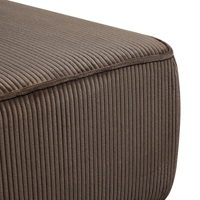 Christopher Knight Home - Modern Upholstered Corduroy Square Ottoman for Living Room with Plush Foam Cushion