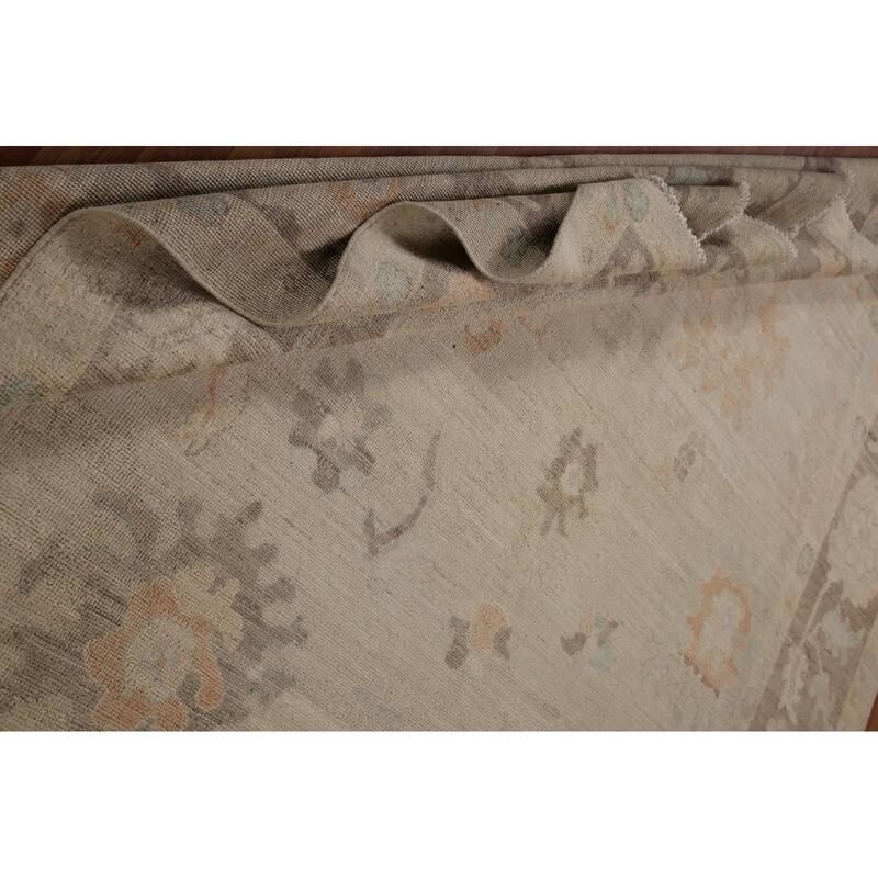 Vegetable Dye Oushak Turkish Area Rug Hand-knotted Wool Carpet - 8'4"x 9'11"
