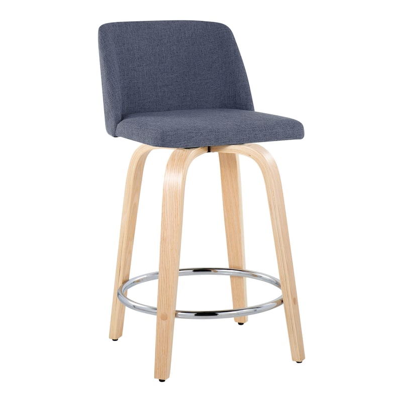 Carson Carrington Vallberga 24" Counter Stool with Natural Wood Base (Set of 2)