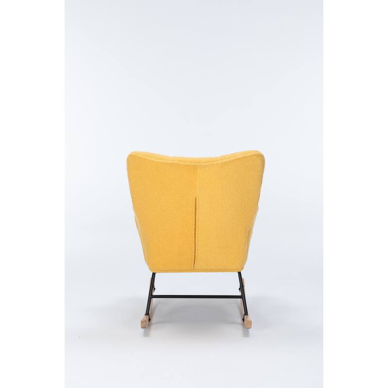 Modern Rocking Accent Chairs Glider Recliner for Living Room, Nursery, Bedroom - Yellow