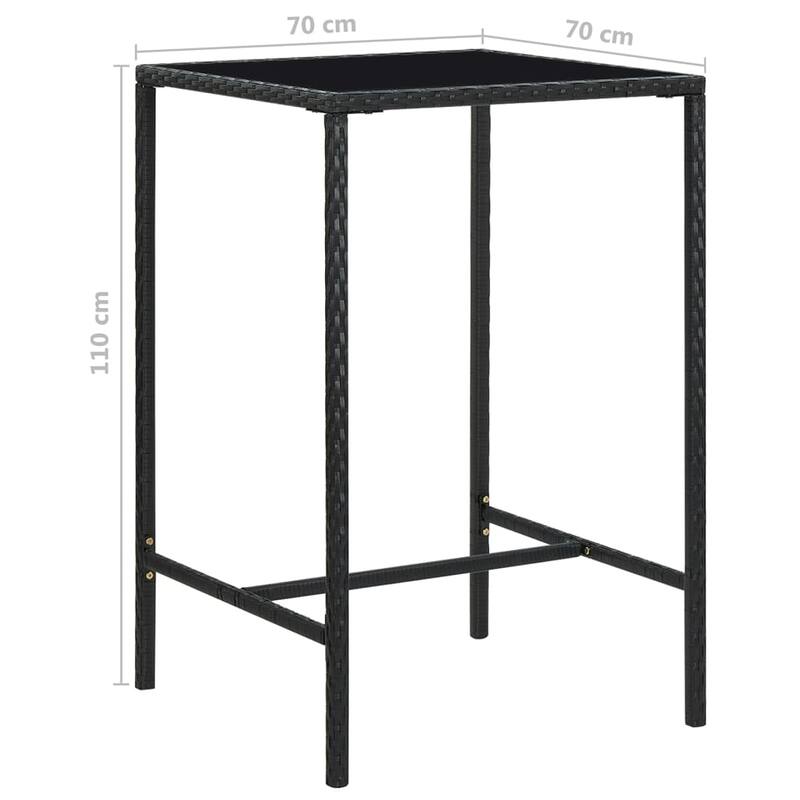 vidaXL Patio Bar Set Outdoor Bistro Set Bar Stool Bistro Table Poly Rattan