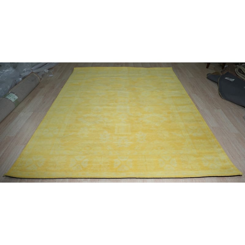 Hand-tufted Wool Yellow Traditional Oriental Overdyed Rug - 4' x 6'