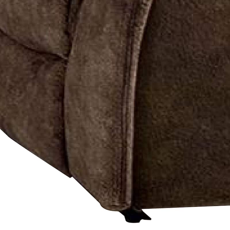 Heny Manual Reclining Loveseat, Brown Fabric Seating, 68 Inch No Sag