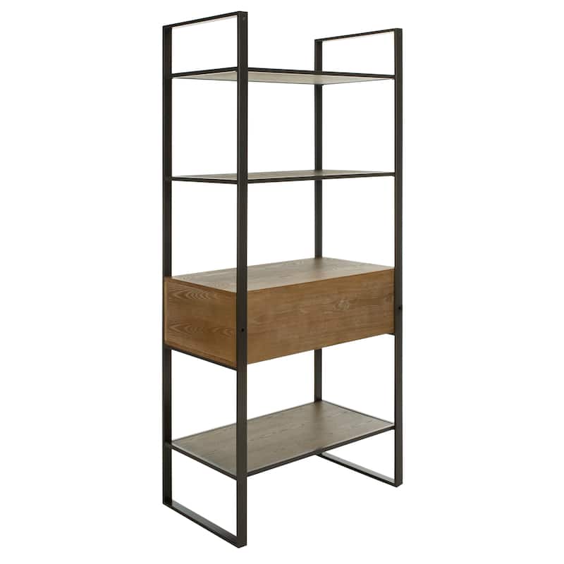 SAFAVIEH Edrie 4-Tier 1 Drawer Etagere Metal - 32" x 18" x 72" - 32Wx18Dx72H