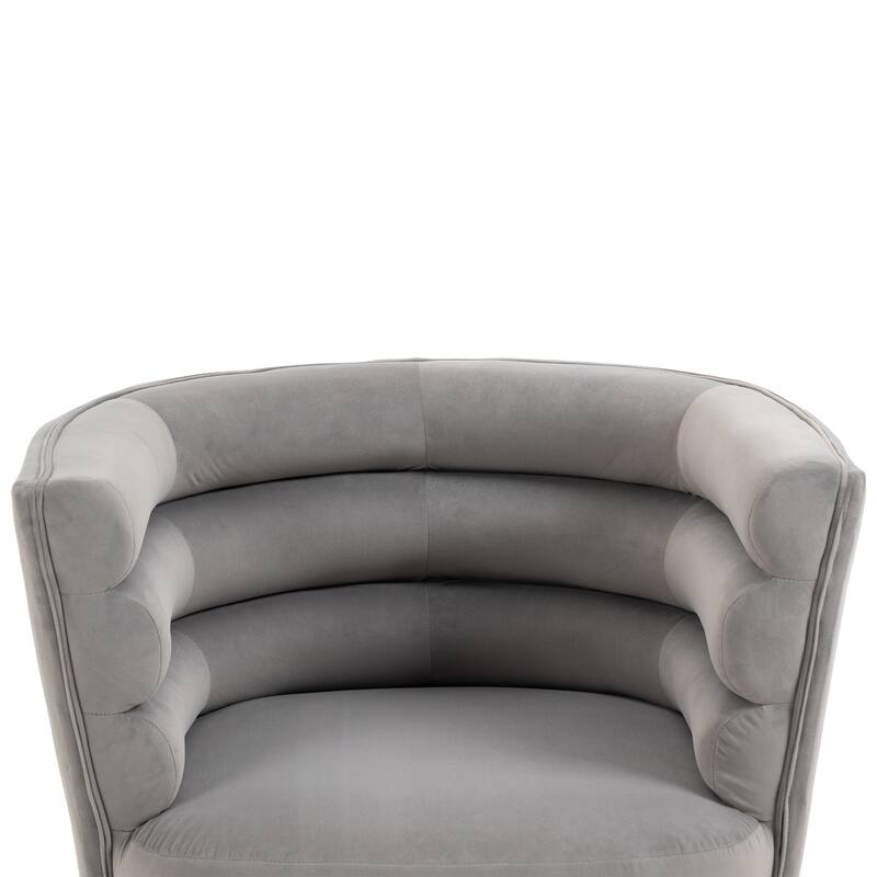 Accent Chair, Leisure Single Chair with Golden Feet (Grey)