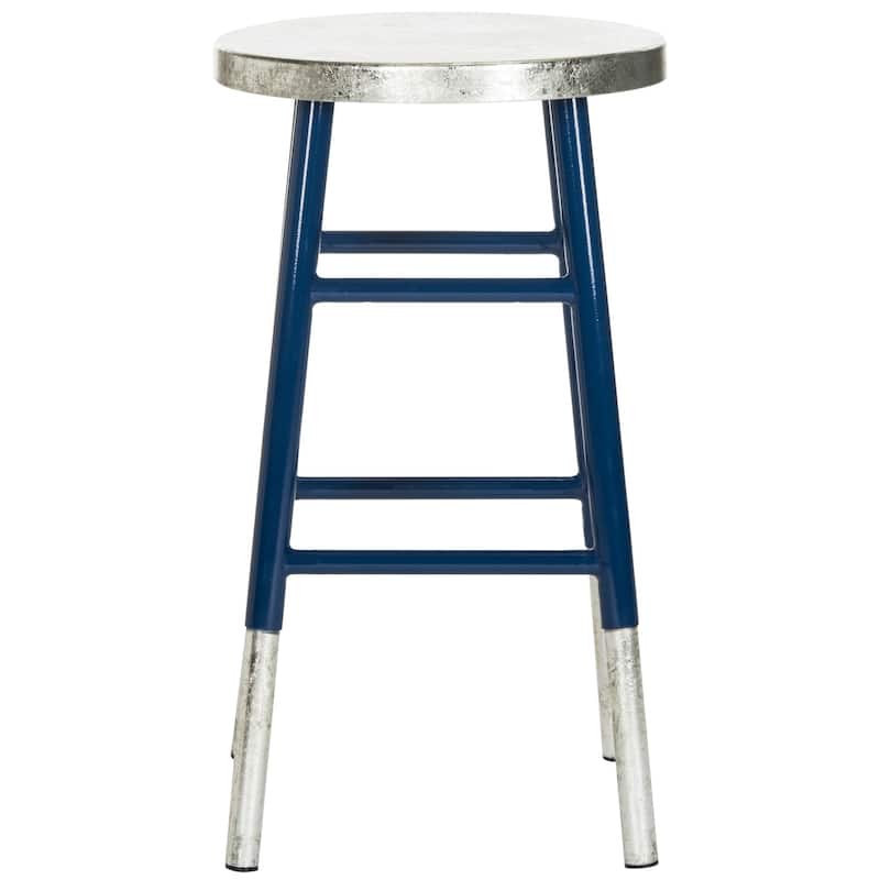 SAFAVIEH Verlene 24 Inch Silver Dipped Black / Silver Counter Stool - 13.5" x 13.5" x 24" - 14Wx14Dx24H
