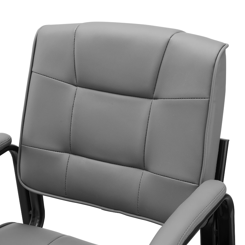 Heavy Duty Executive Chair with Padded Arm Rest - Leather Guest Chairs