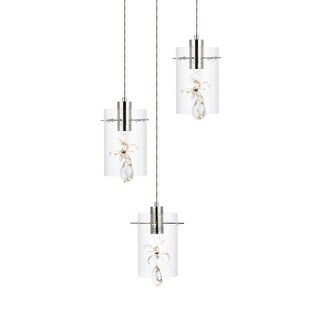Elegant Lighting Hana 3 Light 16" Wide LED Crystal Multi Light Pendant ...