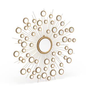 SAFAVIEH Kiania Antique Gold Sunburst 41-inch Decorative Mirror - 41" x 41" x 0.8"