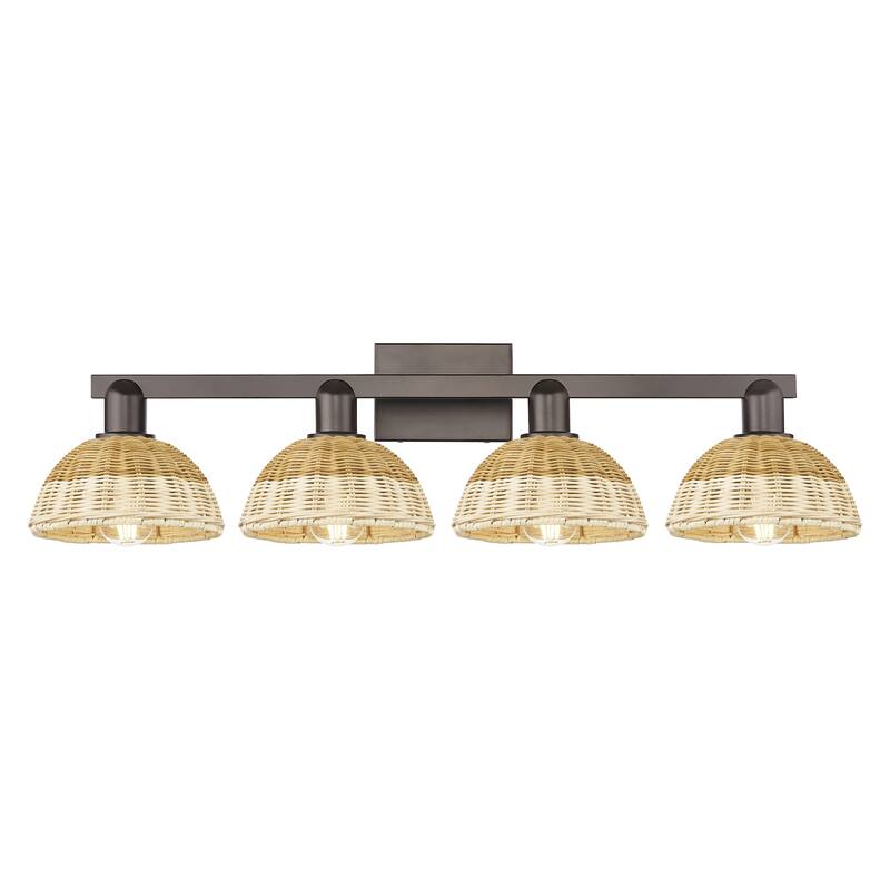 Innovations Lighting 716-4W-12-36 Natural Ballston Dome Vanity Natural - Oil Rubbed Bronze / Natural
